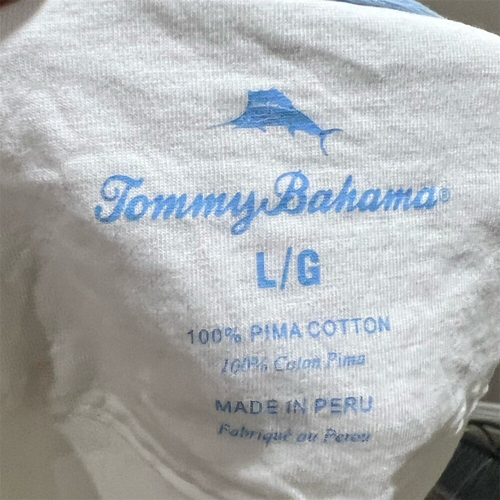 Tommy Bahama T-Shirt Mens Size L White Crew Neck Short Sleeve Pocket Tee - Picture 7 of 8